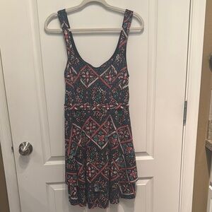 Free People Sweetheart Neckline Patterned Sleeveless Dress Size M
